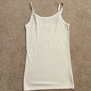 No Boundaries white tank top,  straight neck and high back,  ribbed, soft cotton